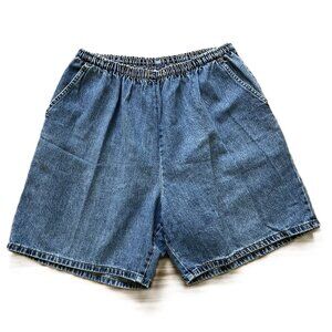Bobbie Brooks Pull On Jean Shorts with Pockets Vintage Blue Denim Elastic Waist